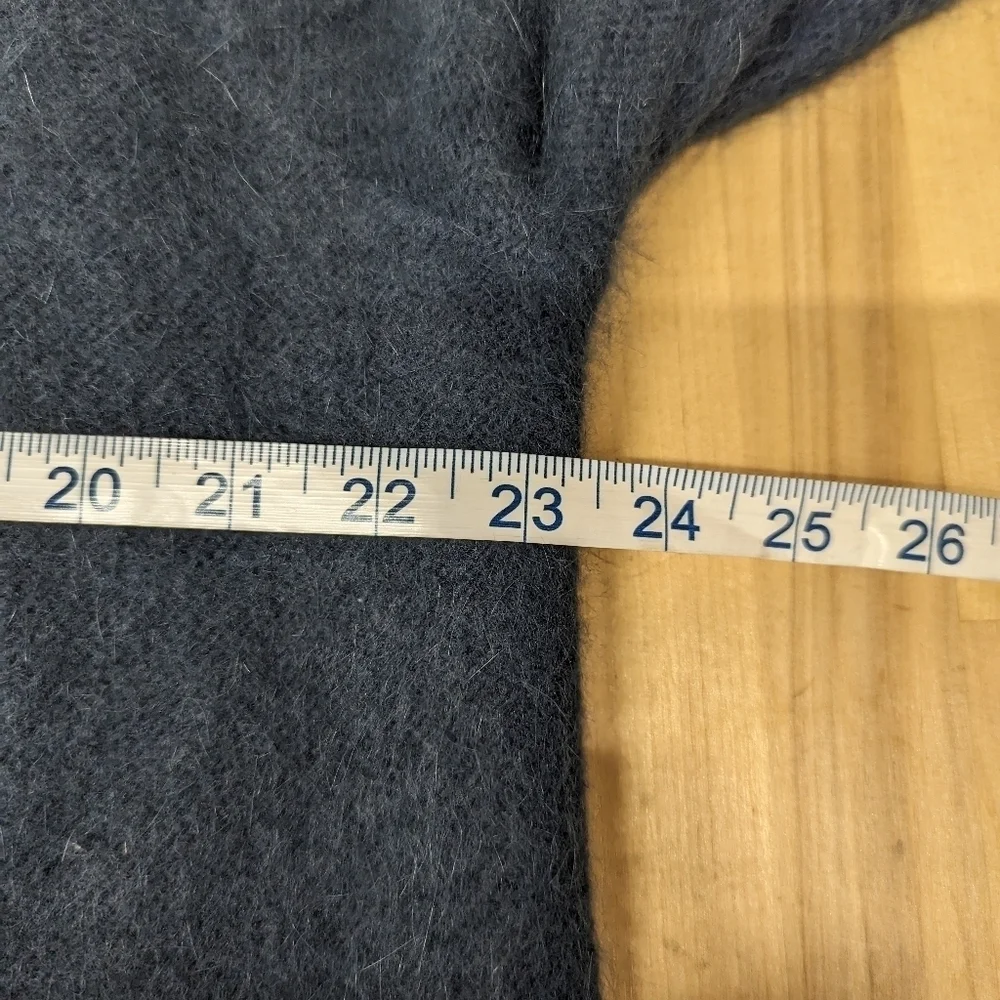 Vintage Oversized Open Front Cardigan Sweater Coat Blue Angora M Mohair 90s